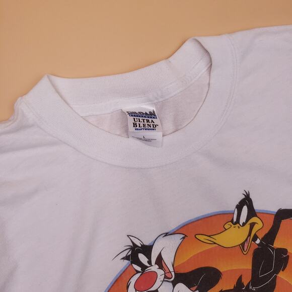 Vintage 90s Looney Tunes Logo Character Graphic T Shirt Classic Mens L - Picture 5 of 8